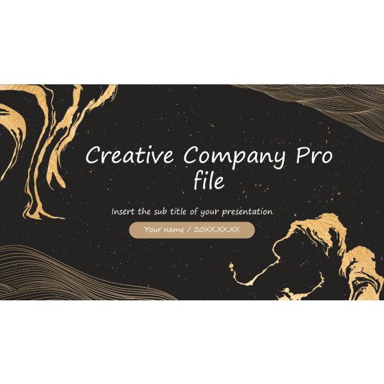 Black‑Gold Oriental Art‑Style Creative Company Introduction PPT Template